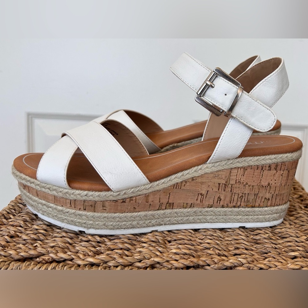 …me Too Sandy Espadrille Platform Wedge Cork Jute Size 9